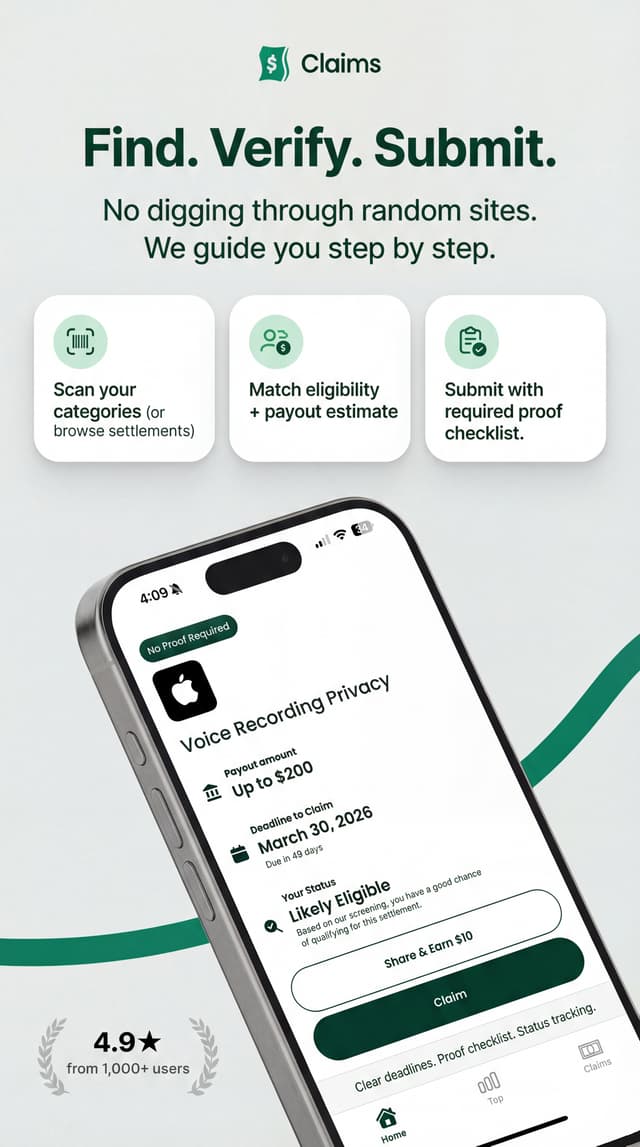 Claims App Home